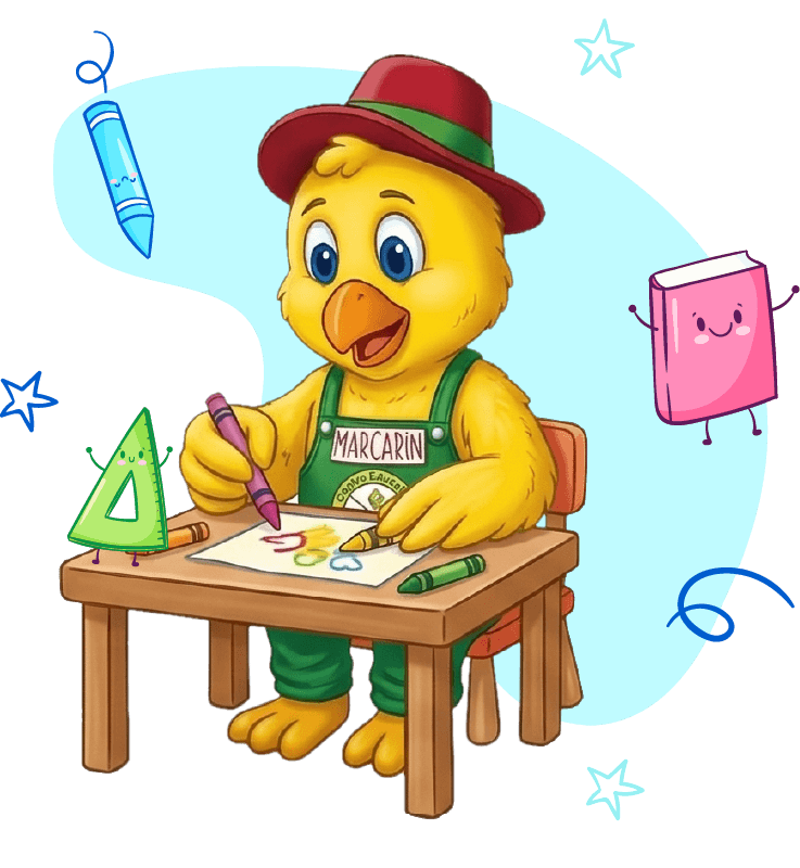 masccota marcadores Pájaro dibujando con colores felices.